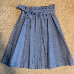 Chambray Skirt with Bow